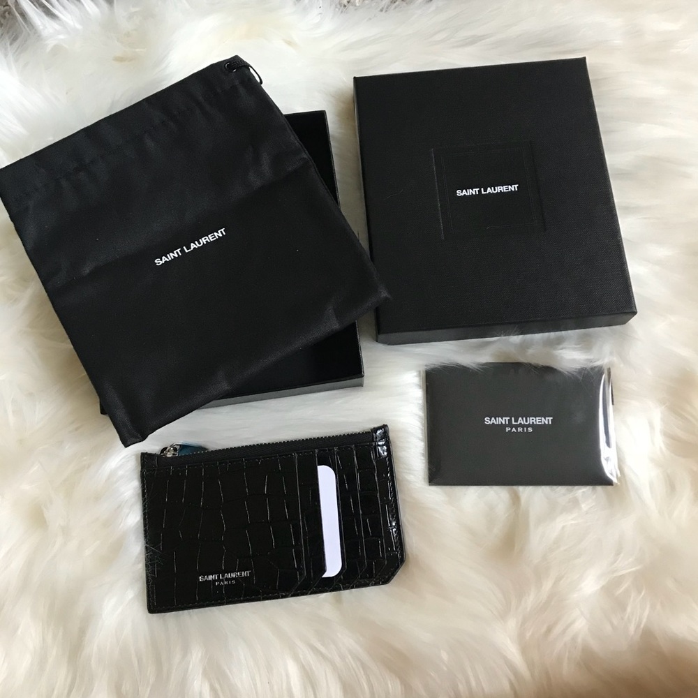 SOLD❌YSL Fragments Zipped Cardholder